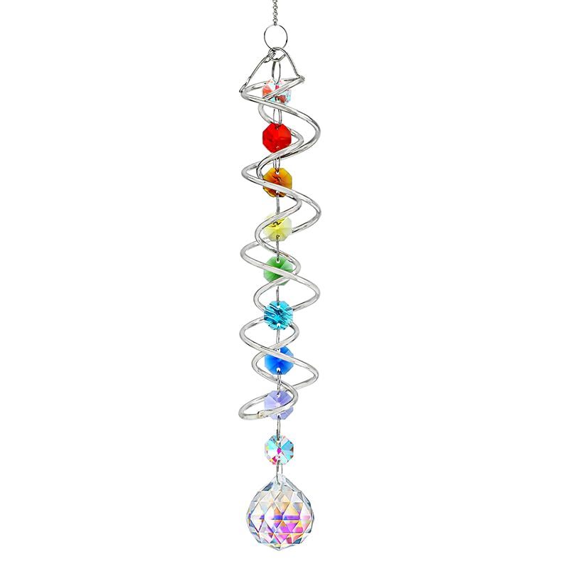 H&D HYALINE & DORA 20.5in Crystal Sun Catcher with Chakra Beads front view
