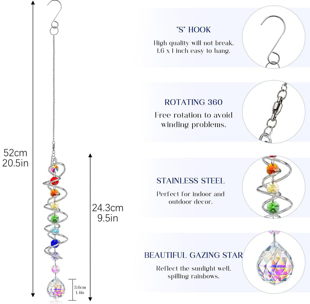H&D HYALINE & DORA wind spinner hanging indoors by a window