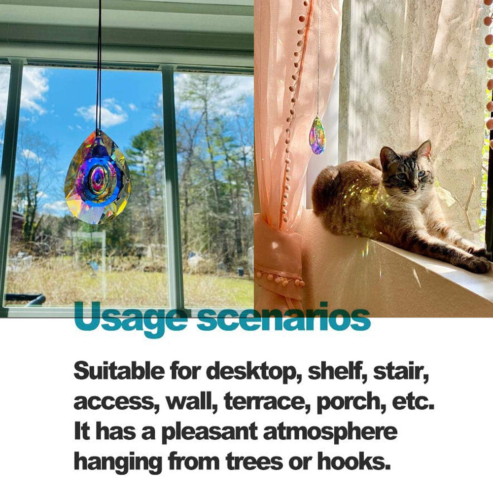H&D rainbow crystal suncatcher outdoors in sunlight