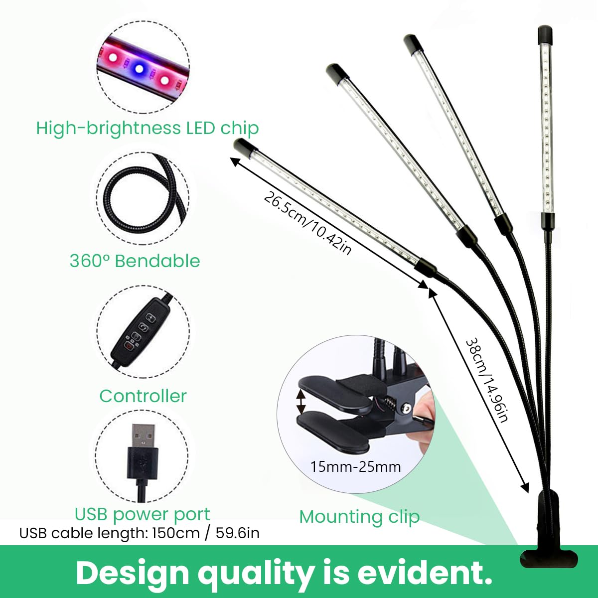 H HNMA HN Full Spectrum LED Grow Light in a home garden