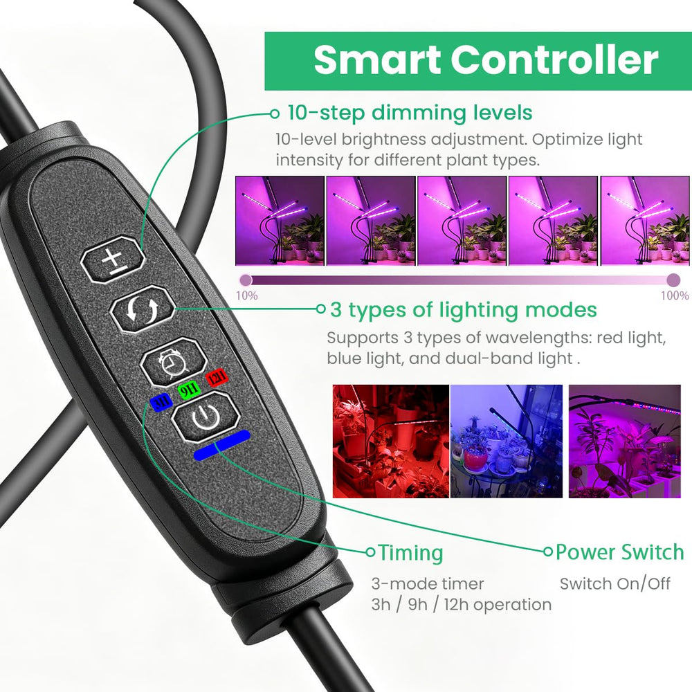 H HNMA HN LED Grow Light with four heads for indoor plants