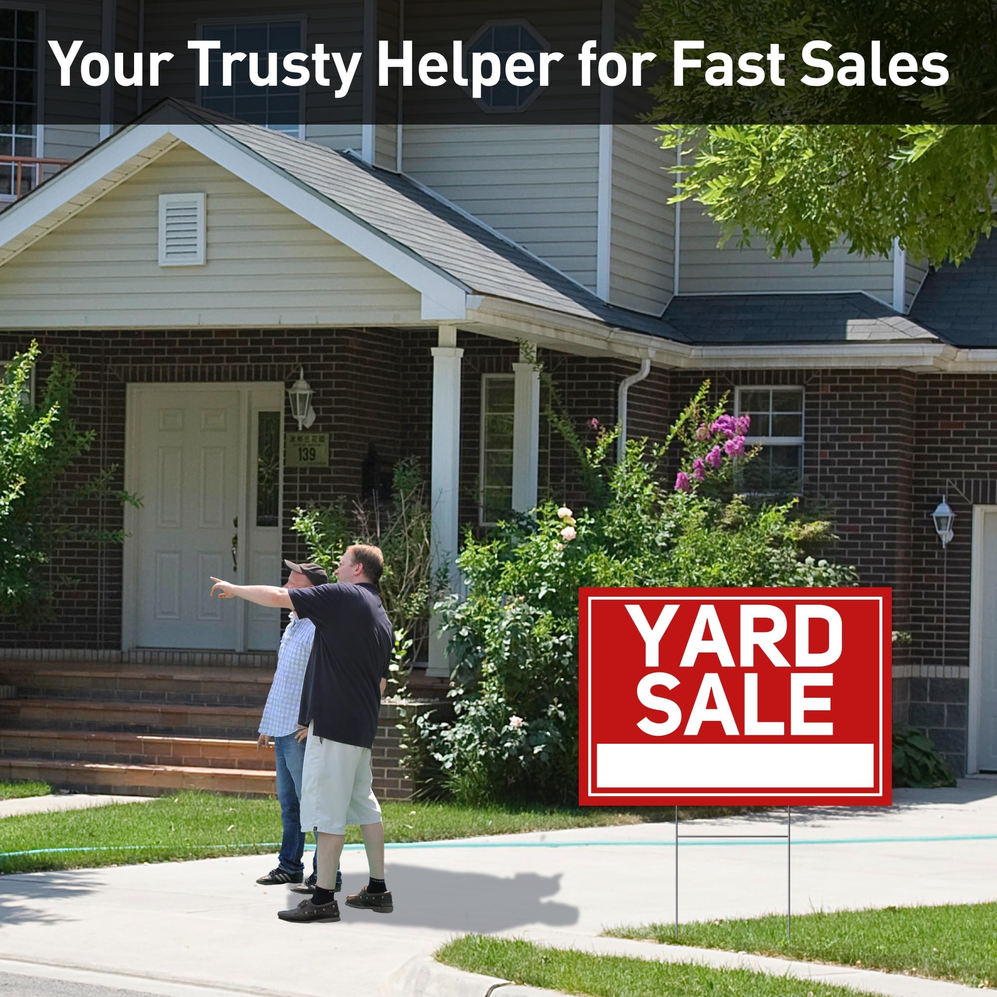 H-shaped metal stake used with ComboJoy yard sale signs for stable installation