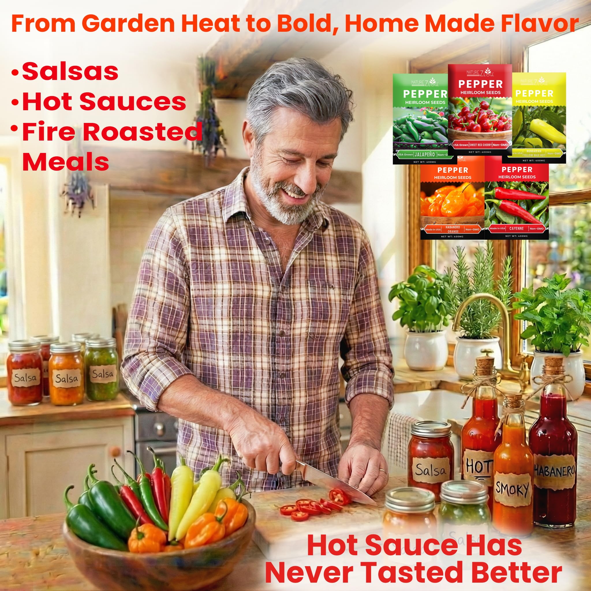 Habanero Orange pepper seeds from NatureZ Edge