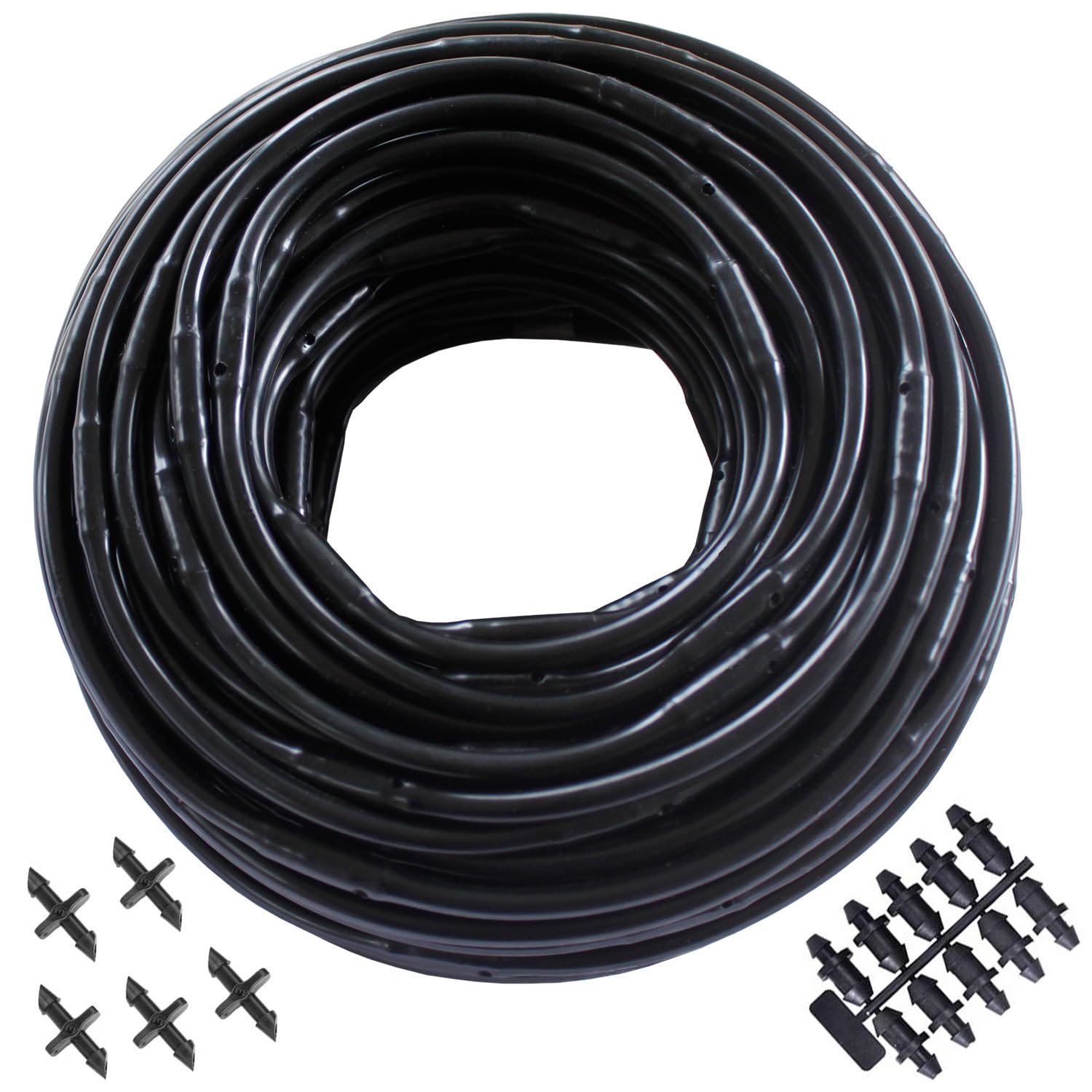 Habitech 1/4" drip irrigation tubing 100 ft roll front view