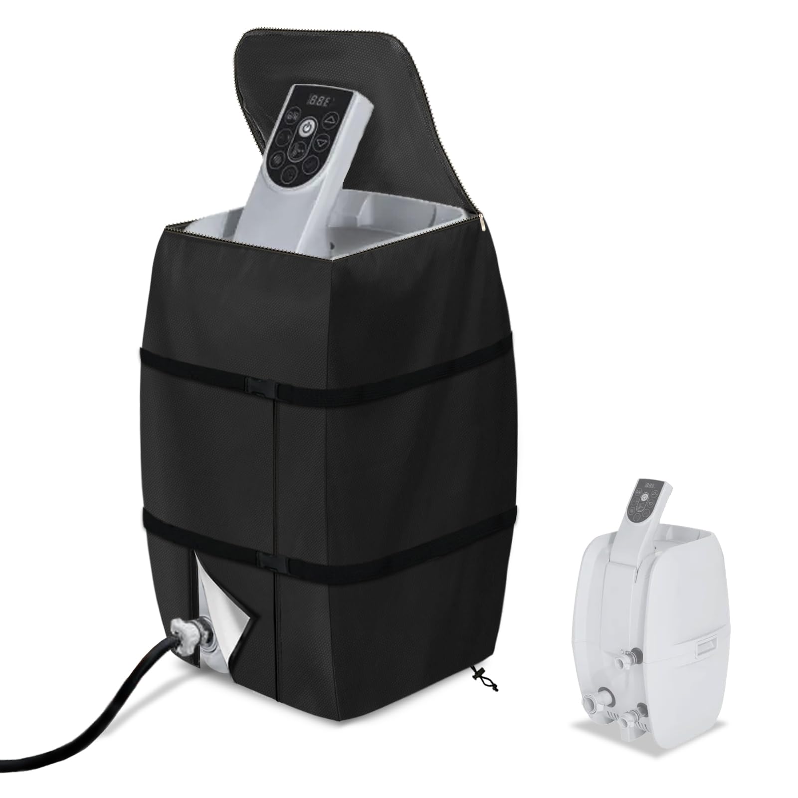 Hadisi Hot Tub Spa Heater Pump Cover, Black, front view