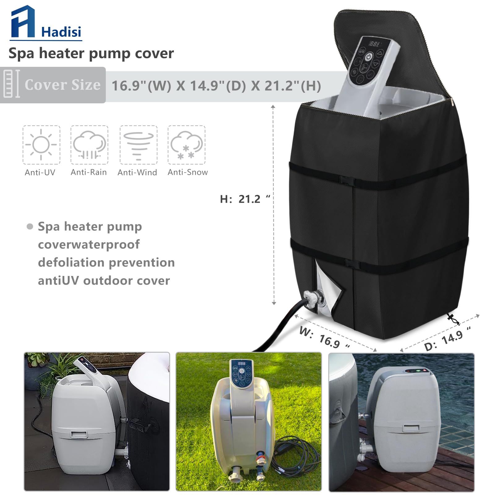 Hadisi insulated pump cover with zipper for easy access