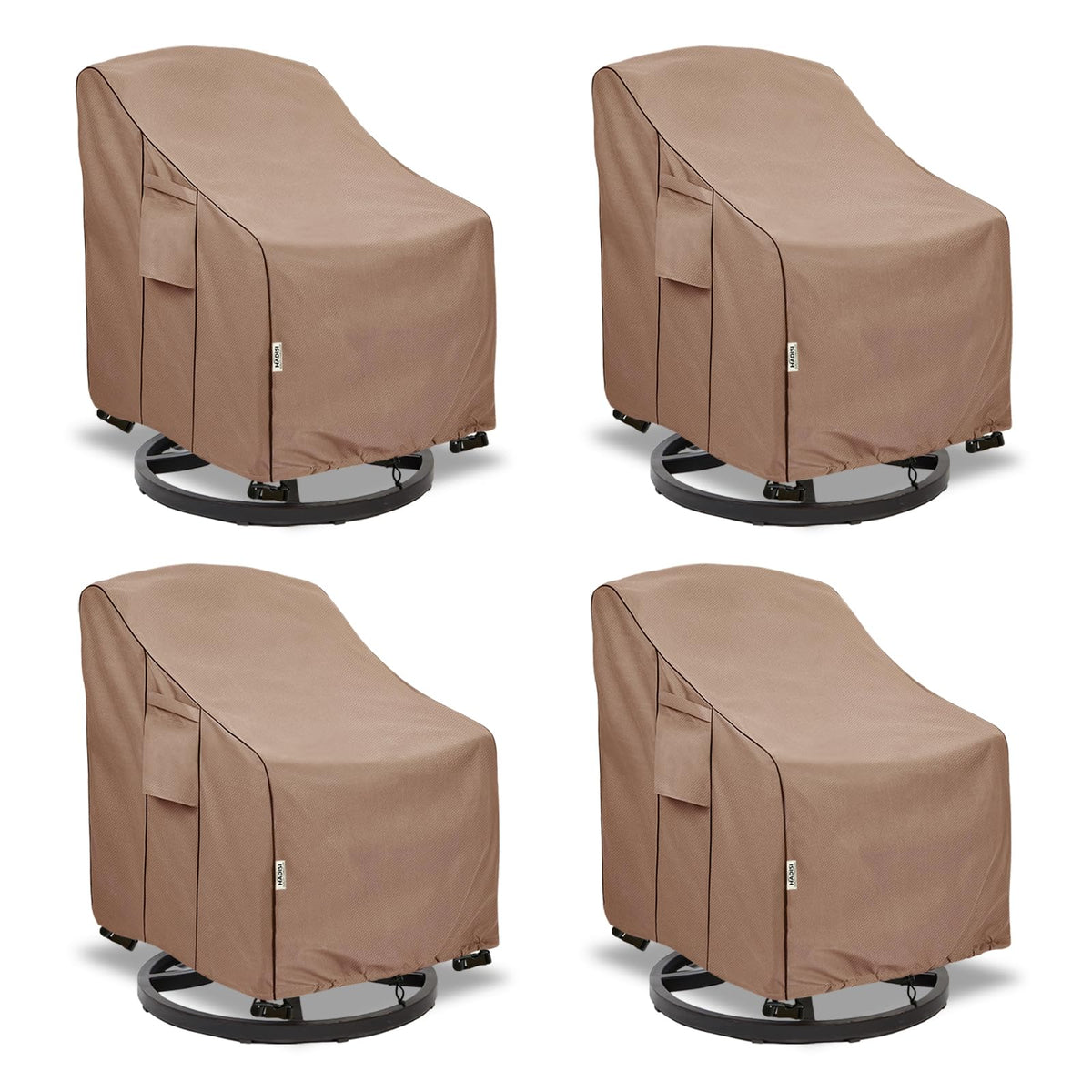 Hadisi patio chair cover front view, brown, 30"W x 34"D x 36"H
