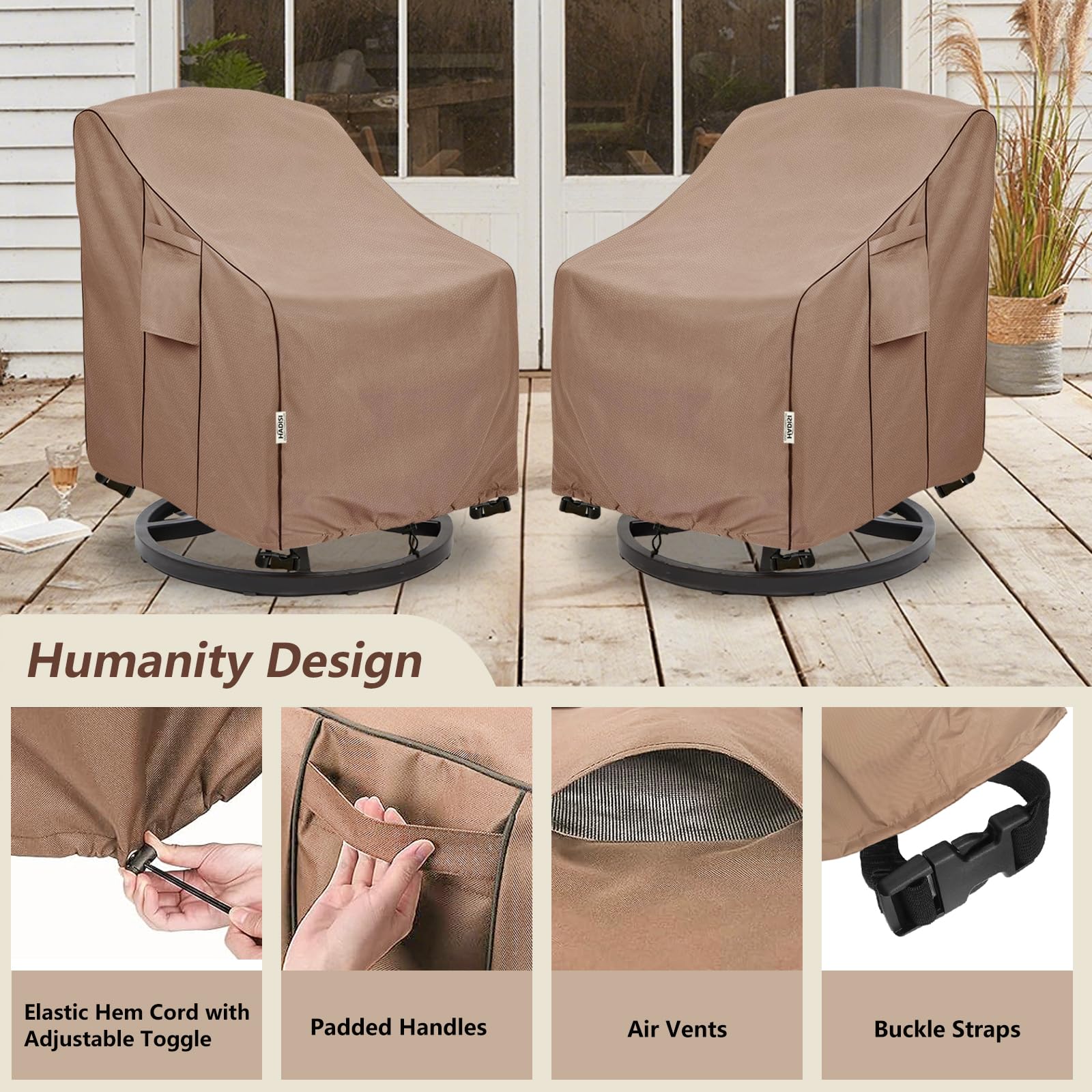 Hadisi patio chair cover in a garden setting