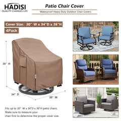Hadisi patio chair cover showing windproof design with buttons
