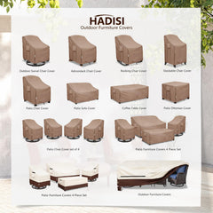 Hadisi patio chair cover side view with handles