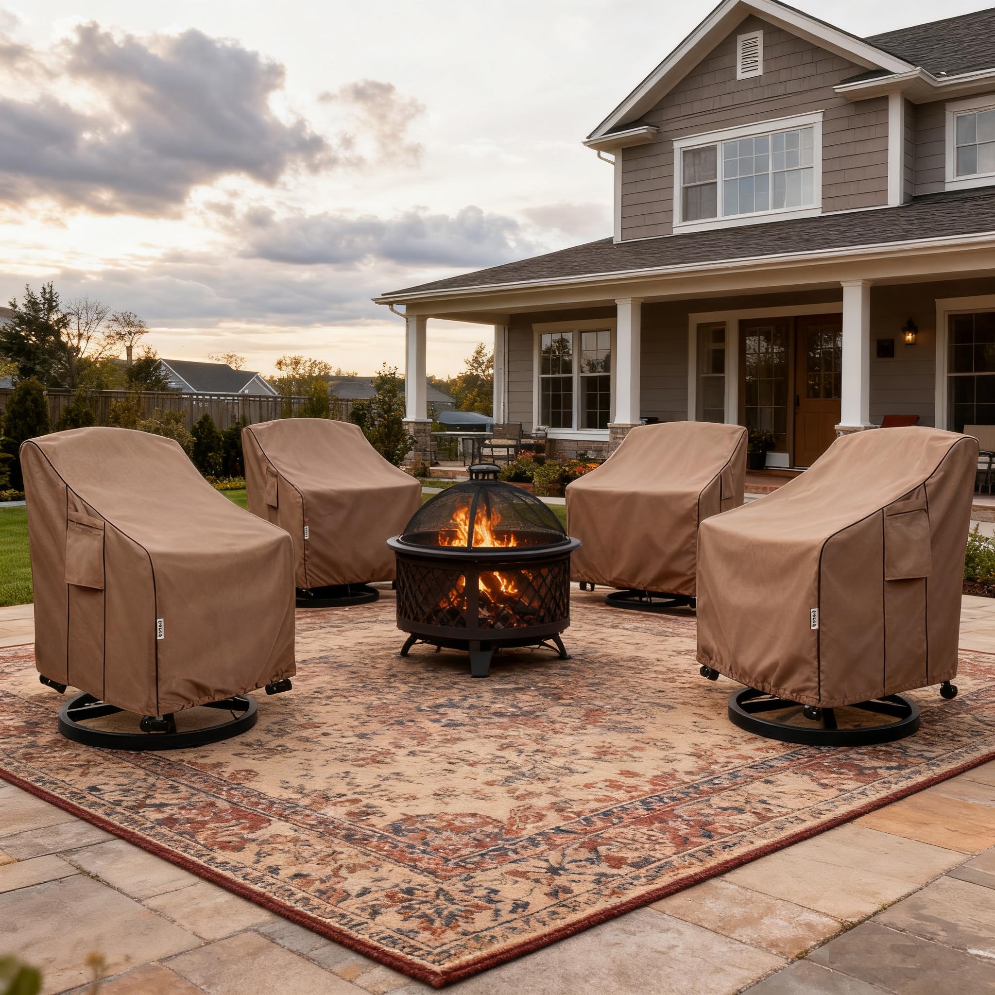 Hadisi patio chair cover with air vents visible