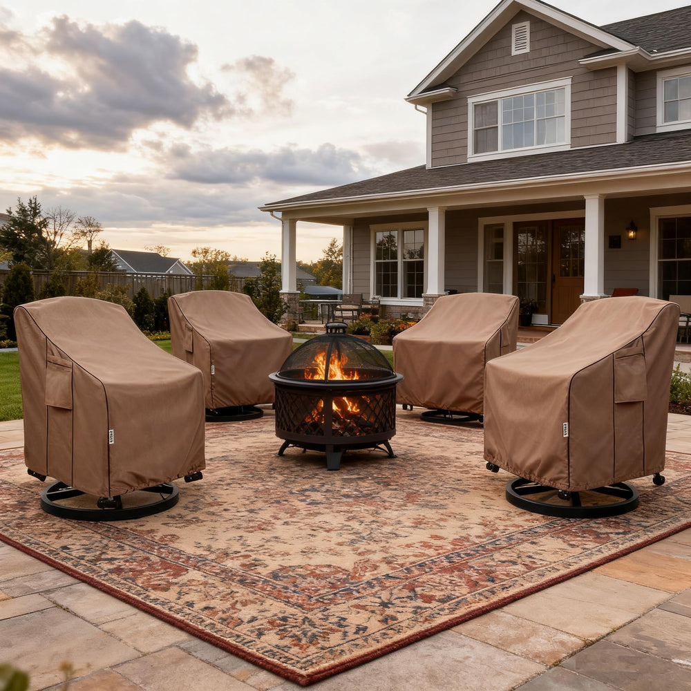 Hadisi patio chair cover with air vents visible