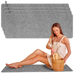 Hahafelt Sauna Mat Set of 2, Grey, front view