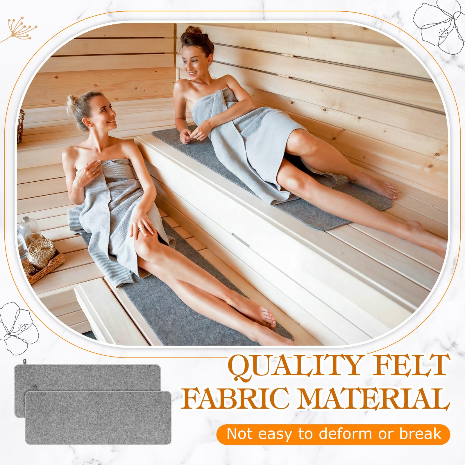 Hahafelt Sauna Mats displayed in a bathroom setting