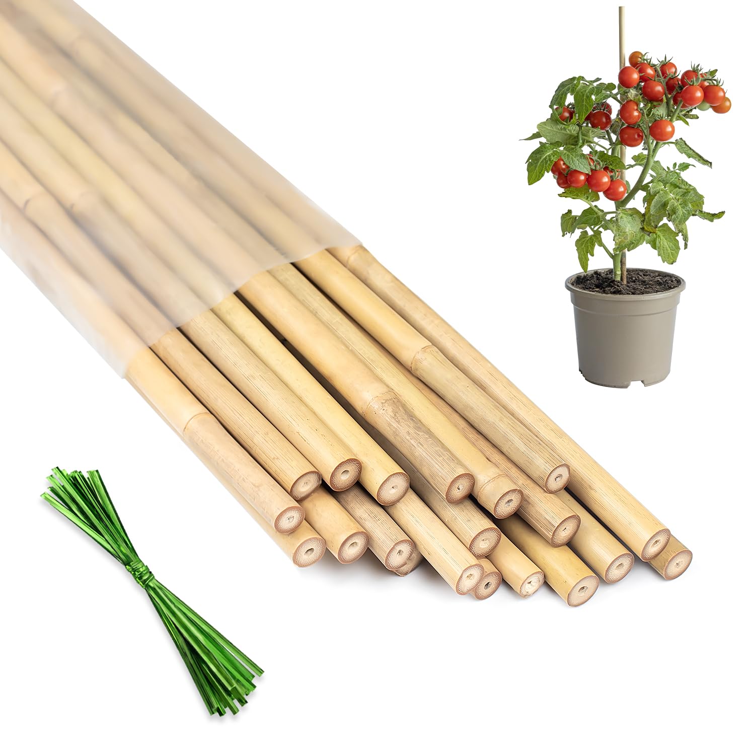HAINANSTRY 18-inch bamboo plant stakes front view