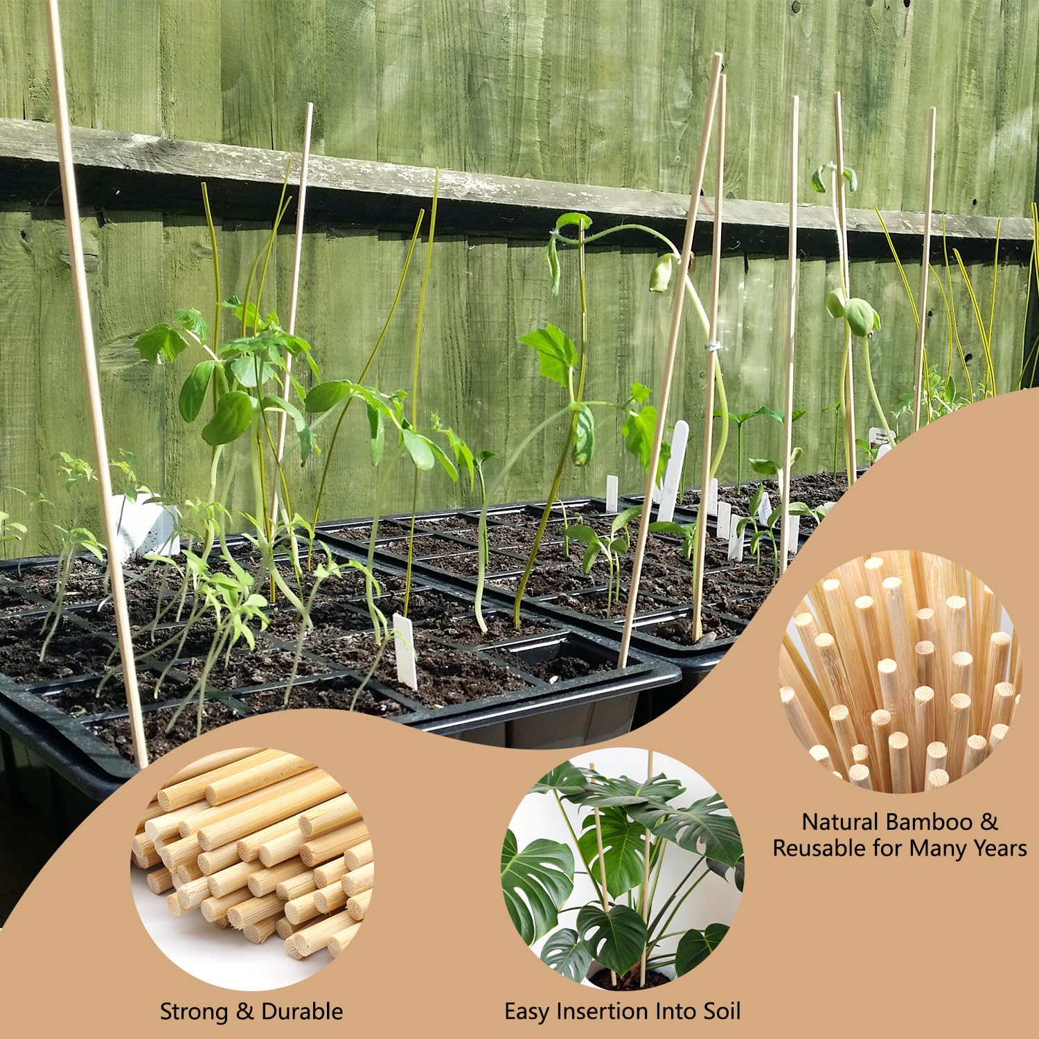 HAINANSTRY Bamboo Plant Stakes for supporting climbing plants