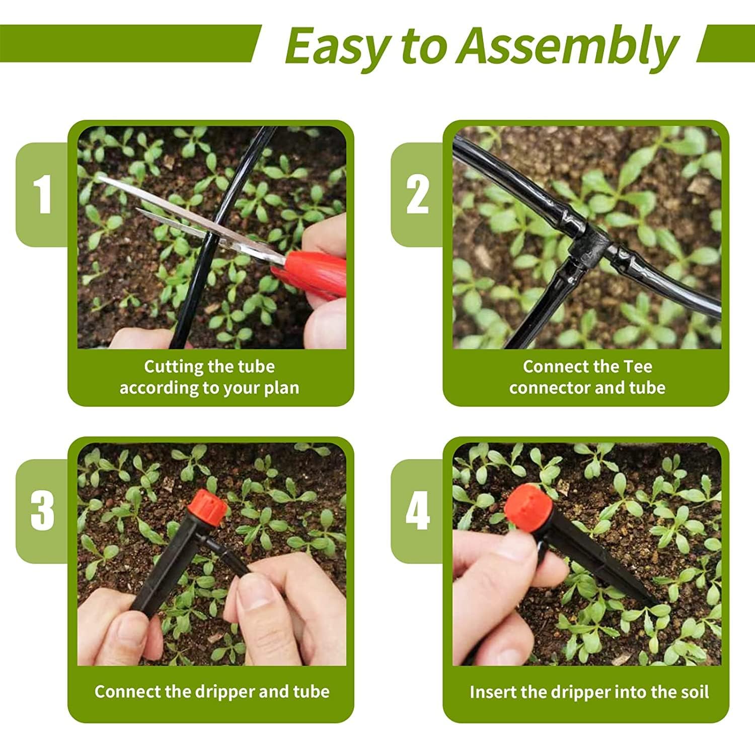Hakioi drip emitters on a vegetable garden