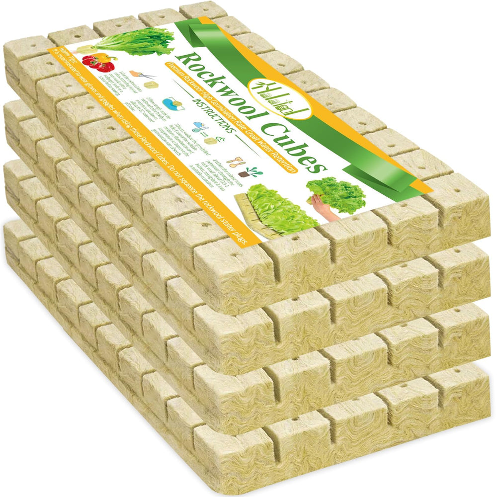 Halatool 1-inch rockwool cubes front view with packaging