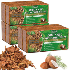 Halatool Coco Husk Chips 6 Pack, compressed bricks front view