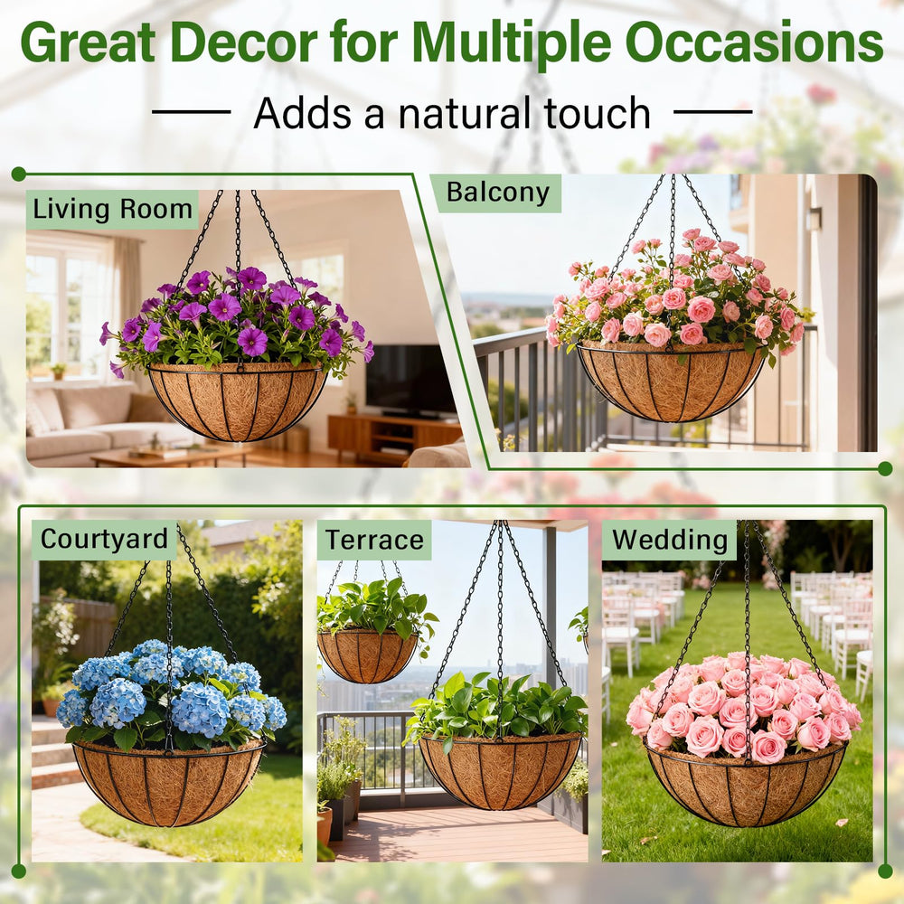 Halatool coconut liners display with plants