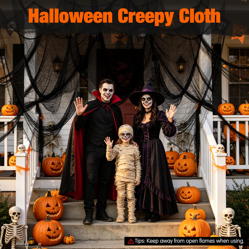 Halatool Creepy Cloth outdoors on porch with light rain