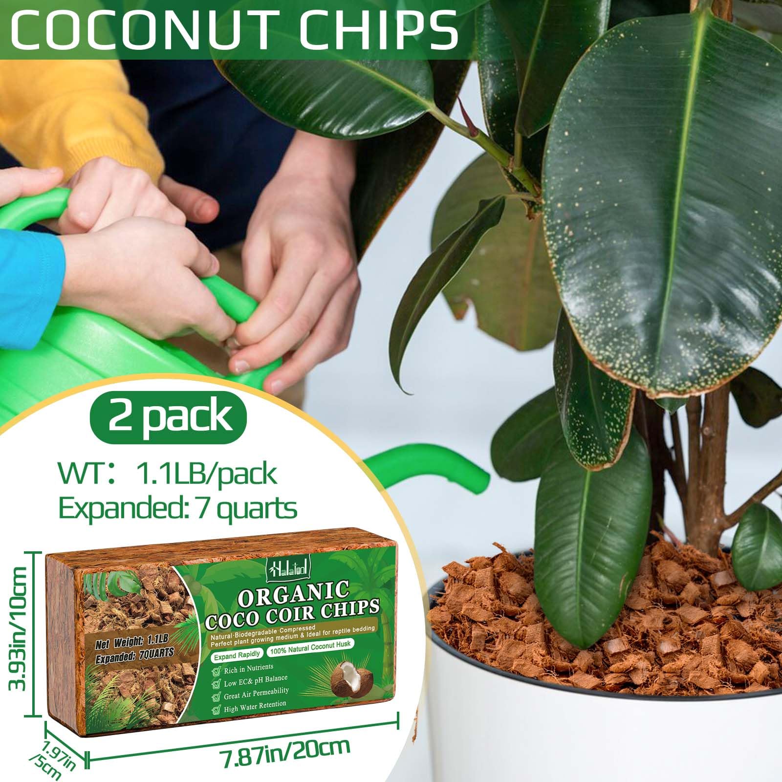 Halatool organic coconut coir chip bricks side view