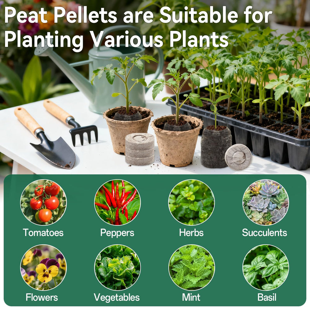 Halatool peat pellets in use on kitchen windowsill