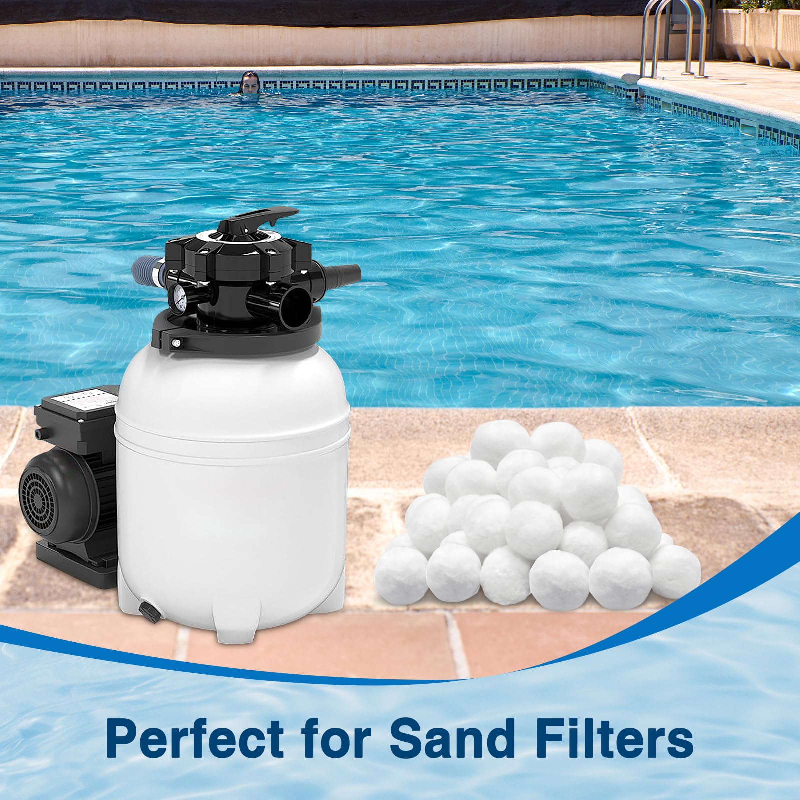 Halatool Pool Filter Balls in a mesh washing bag