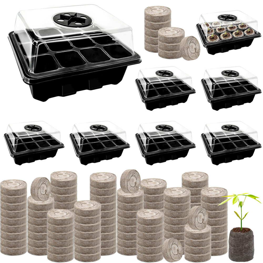 Halatool Seed Starter Tray Kit including 8 trays and peat pellets