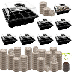 Halatool Seed Starter Tray Kit including 8 trays and peat pellets