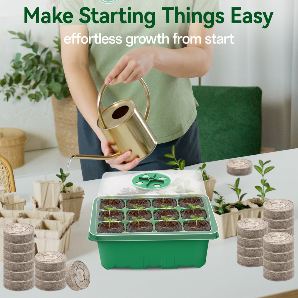 Halatool Seed Starter Tray Kit with expanded peat pellets