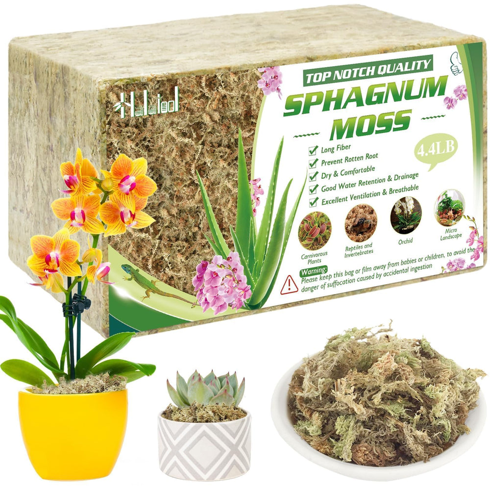Halatool Sphagnum Moss 4.4 LB compressed dry moss packaging front view