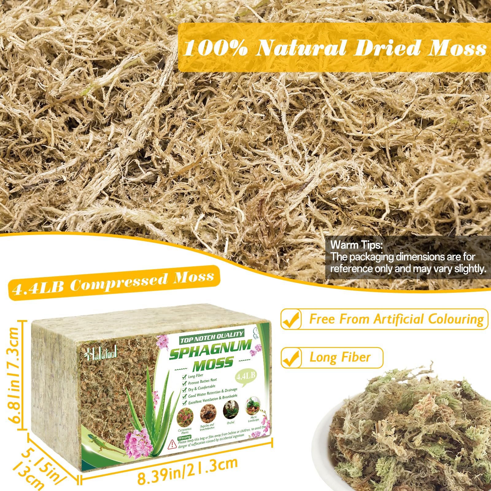 Halatool Sphagnum Moss 85 QT dry moss bricks