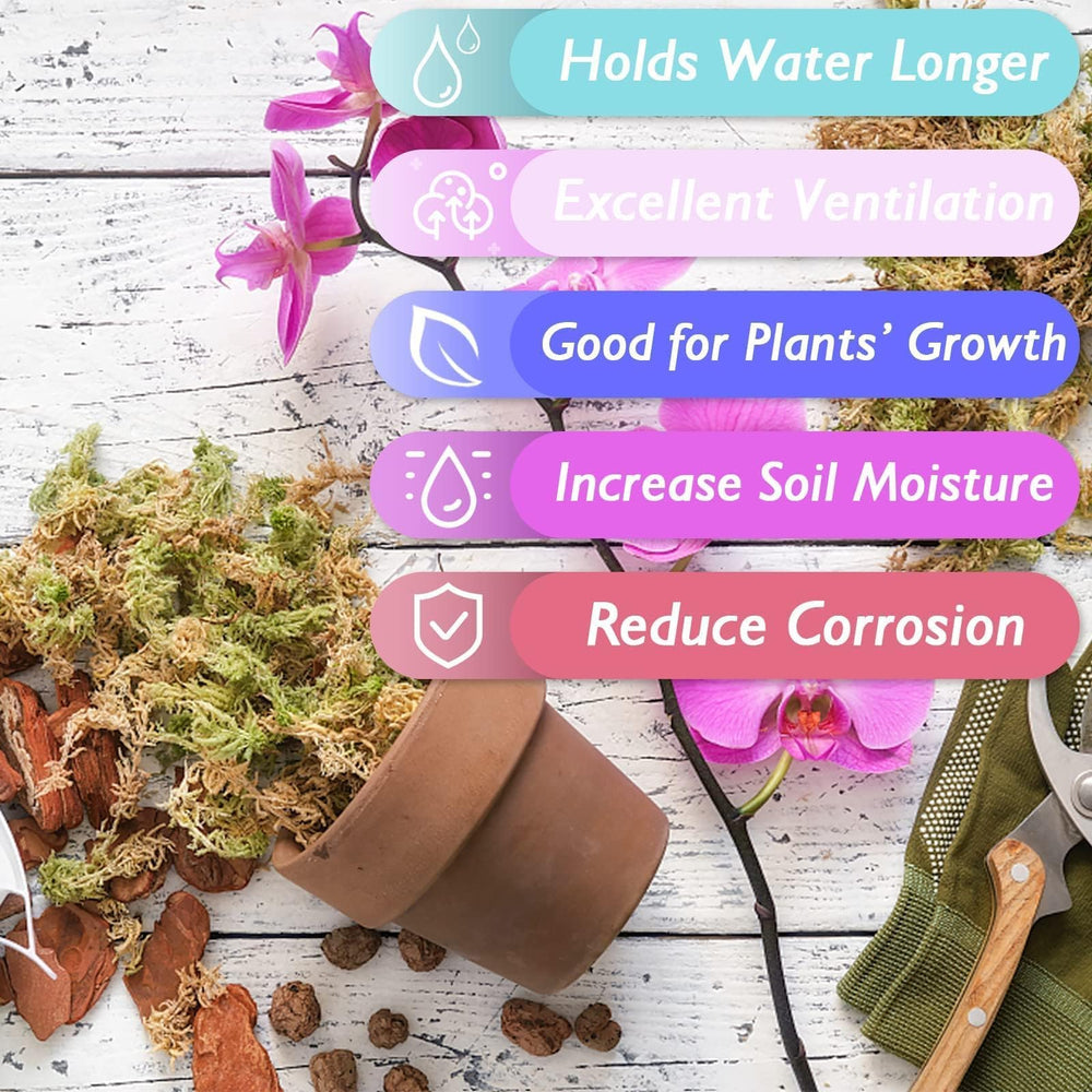 Halatool Sphagnum Moss expanded in a pot with plants
