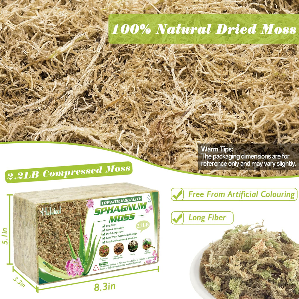 Halatool Sphagnum Moss package with dimensions