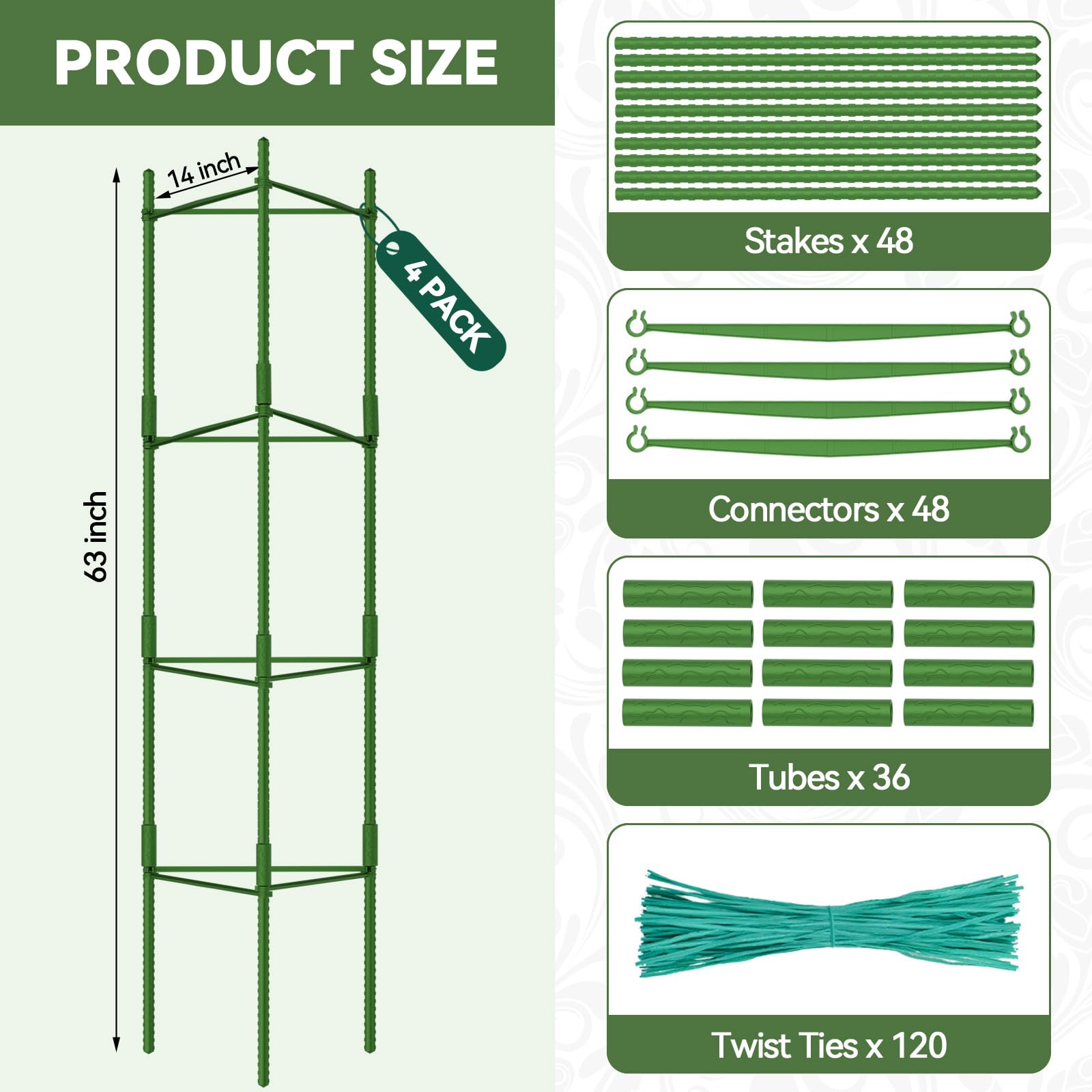 Halatool tomato cage in use with climbing plants