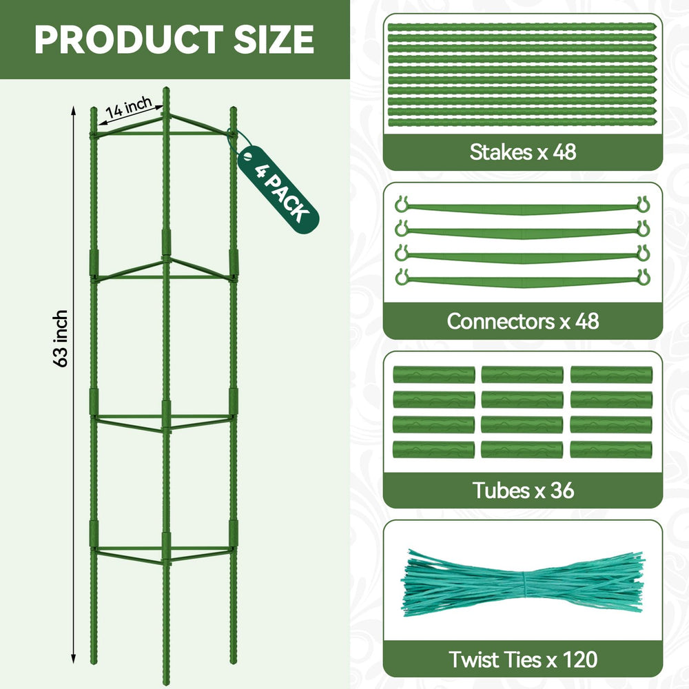 Halatool tomato cage in use with climbing plants