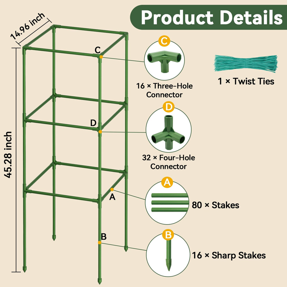 Halatool tomato cage installed in a potted plant