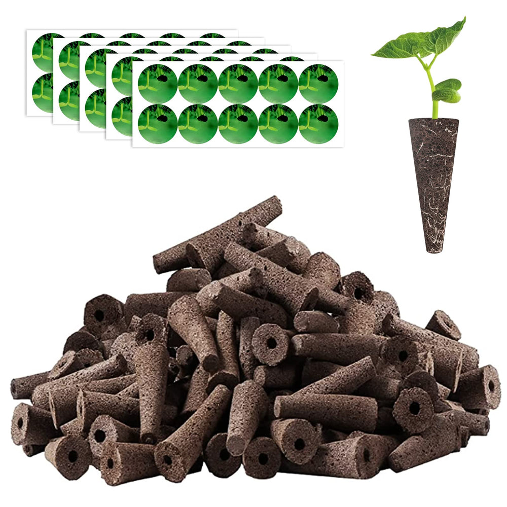 Haligo 150pcs Seed Pod Kit front view with grow sponges and labels