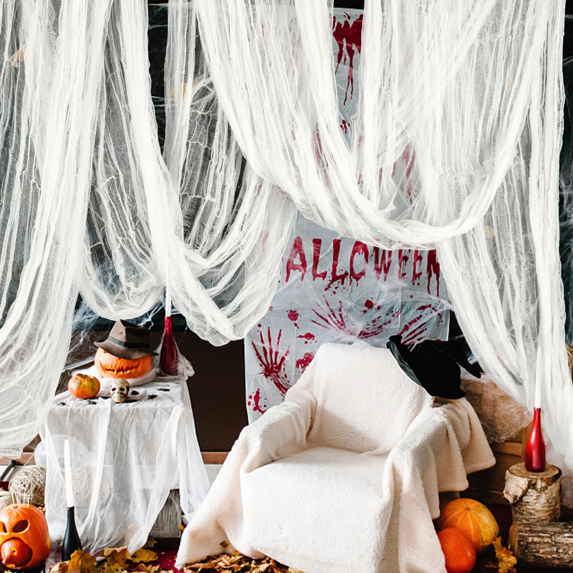 Halloween decorations with RunNico Creepy Cloth background