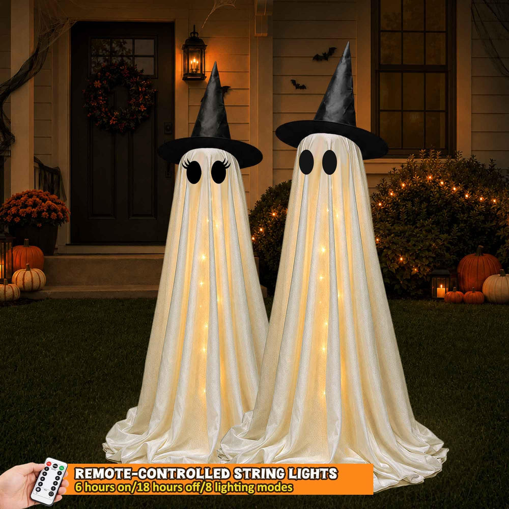 Halloween ghost decoration kit components displayed