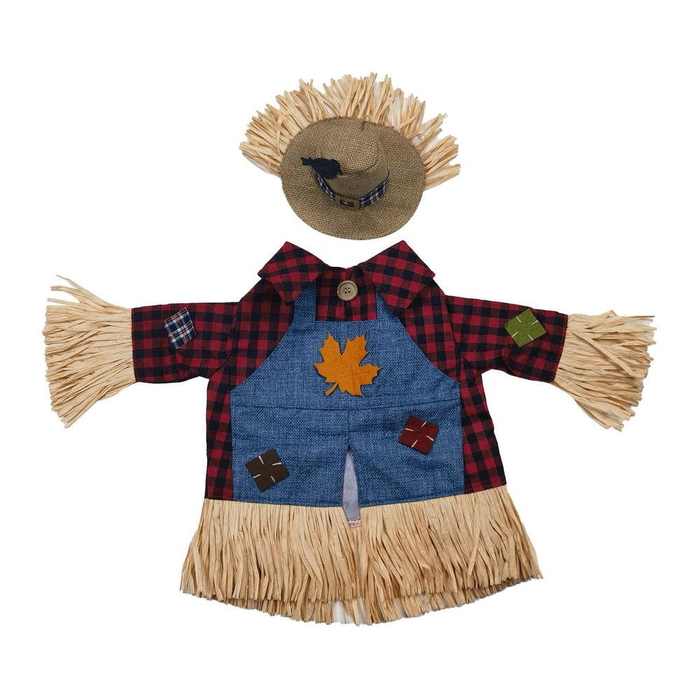 HALSHI Scarecrow Goose Outfit laid flat to show dimensions