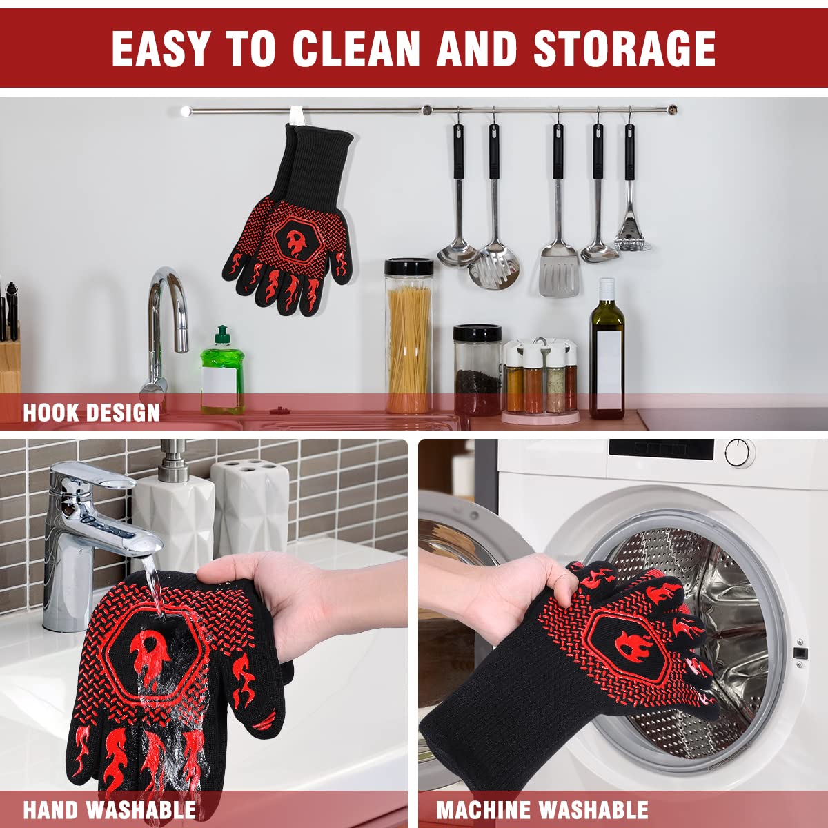 HAMITOR BBQ Gloves folded for storage