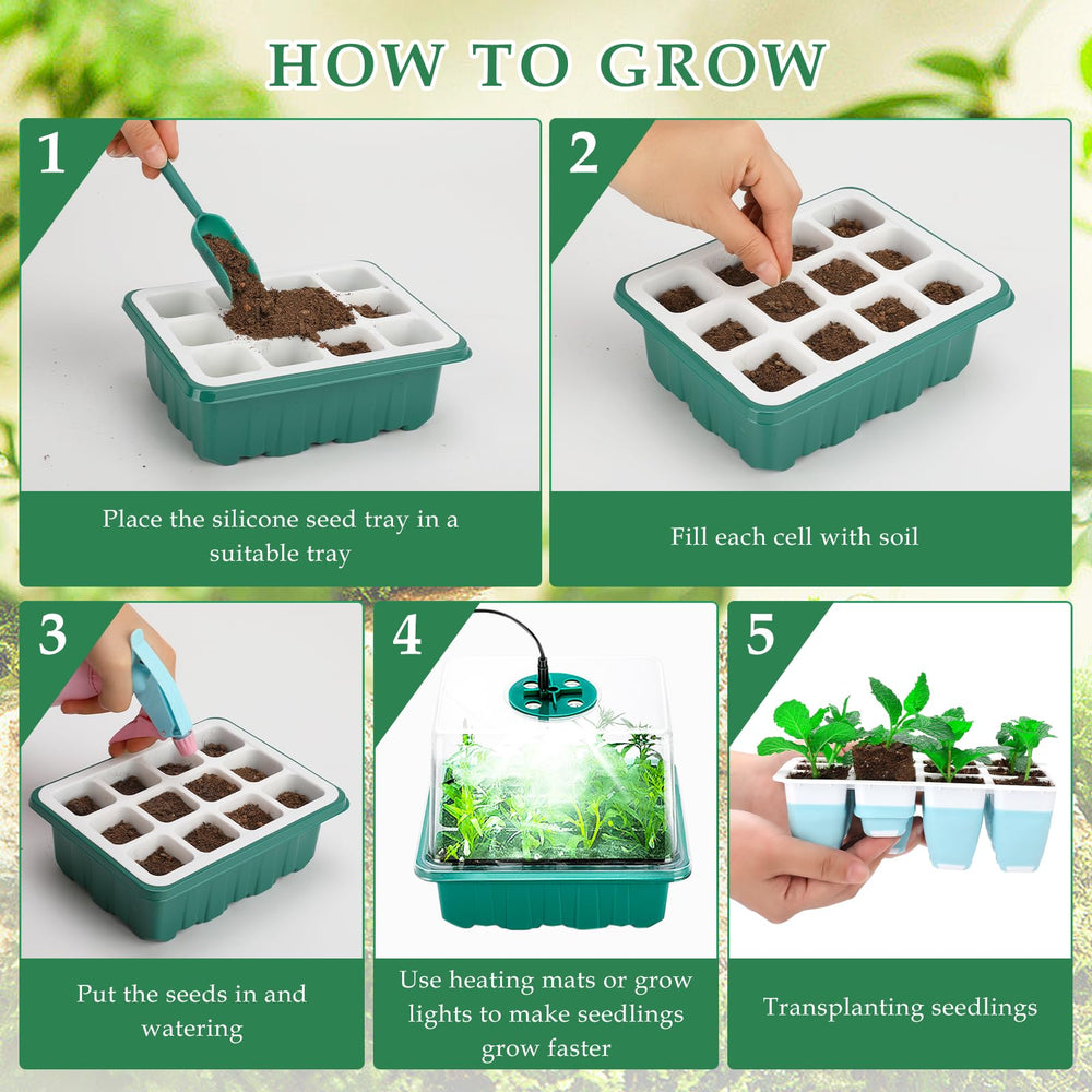 Hanaoyo Seed Starter Tray with soil and seeds planted