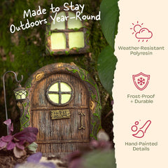 Hand-painted details of the Tree Poetry fairy door