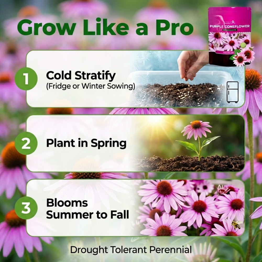 Hand planting Echinacea seeds in rich soil outdoors