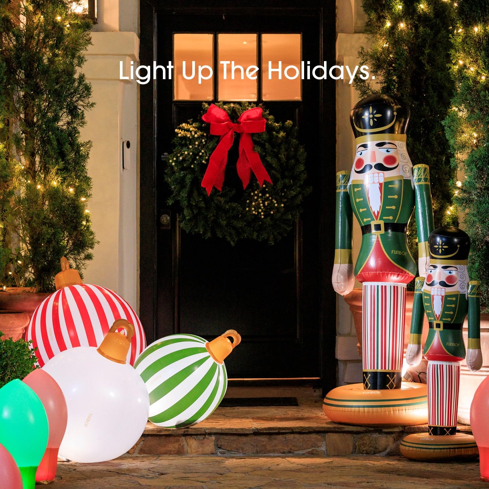 Hand pump included for inflating FUNBOY Christmas ornaments