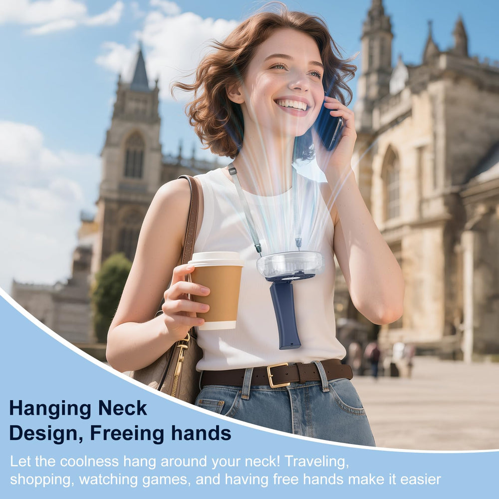 HandFan 4000mAh misting fan charging with USB cable