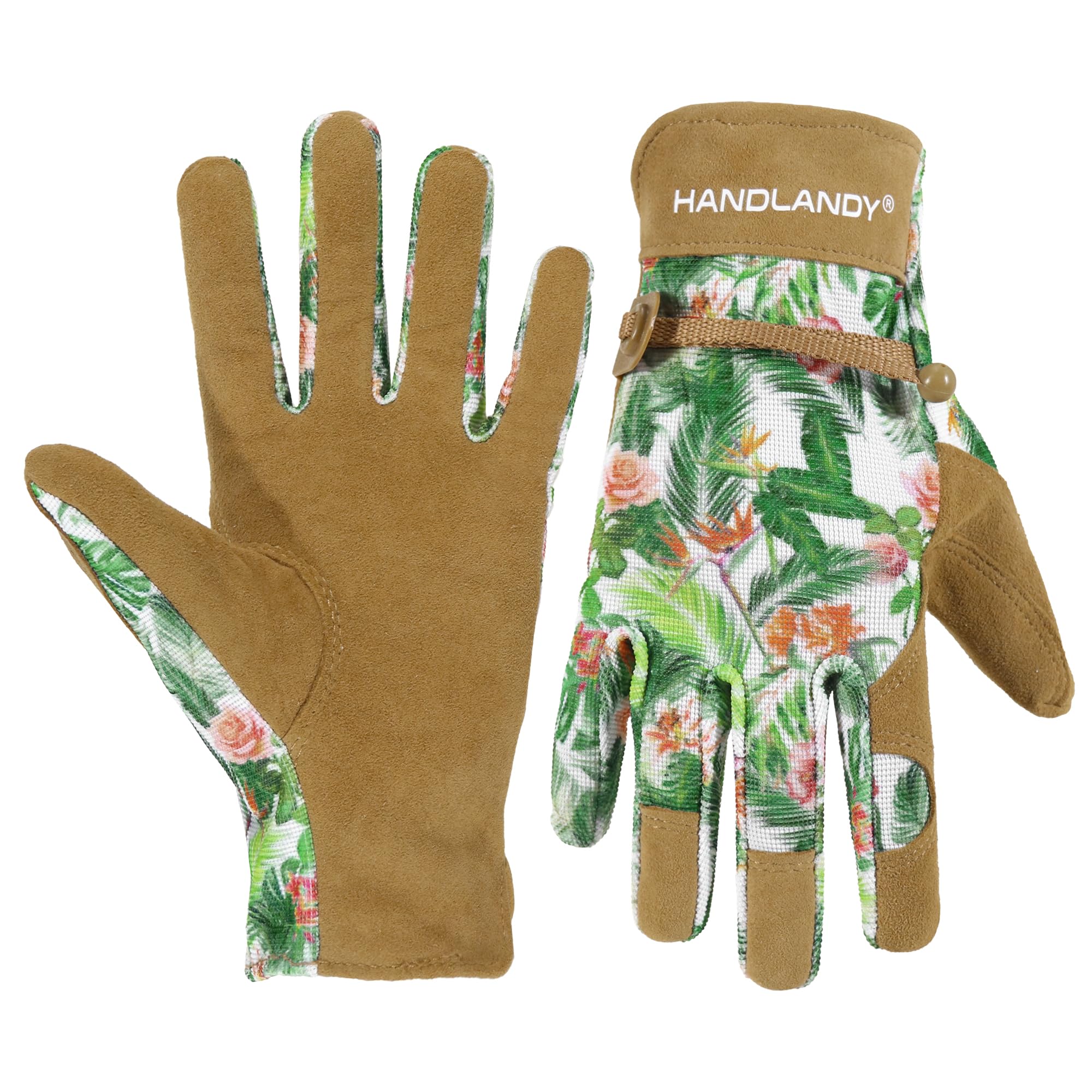 HANDLANDY Gardening Gloves for Women front view in Cocoa