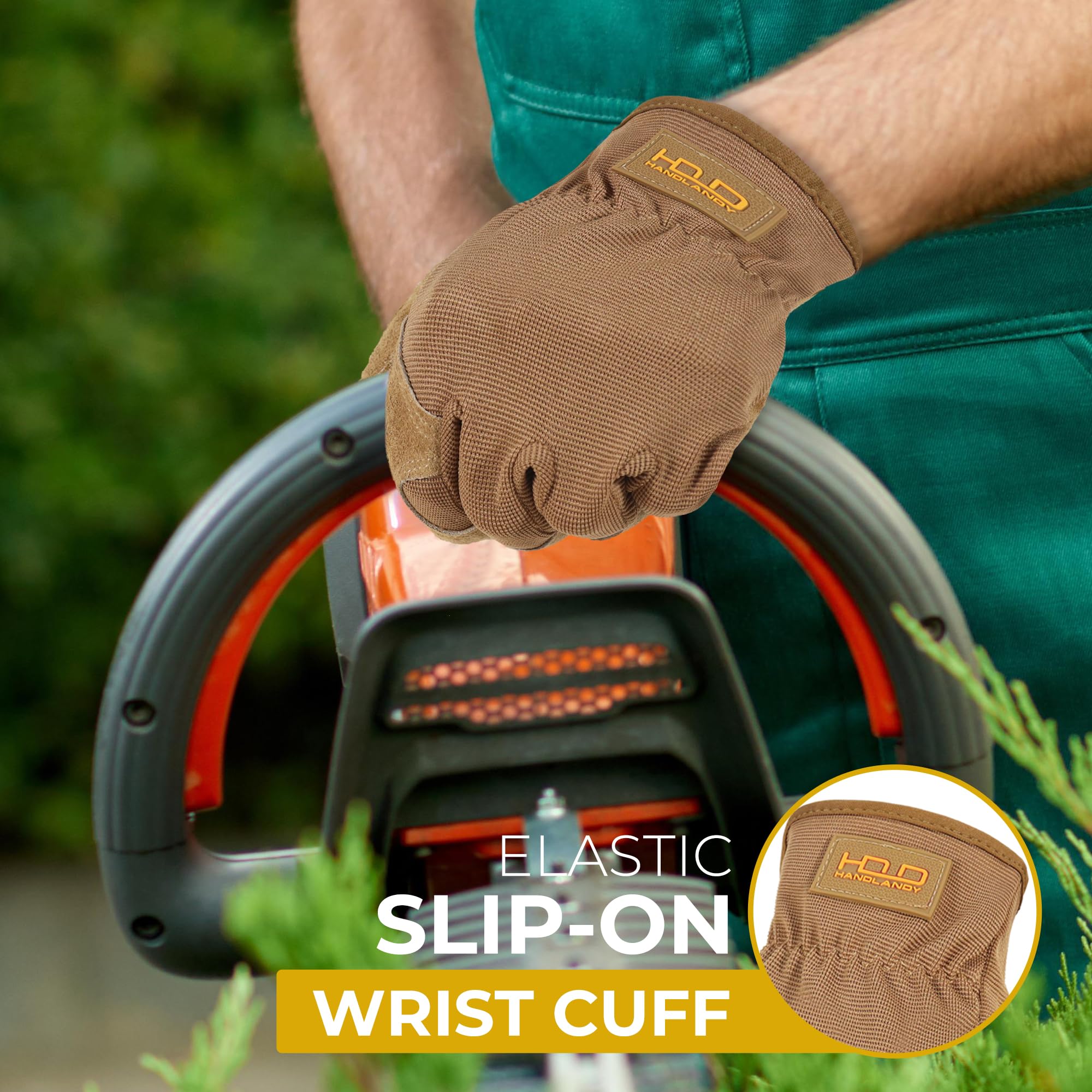 HANDLANDY Leather Gardening Gloves with tools